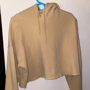 Tan urban outfitters cropped hoodie